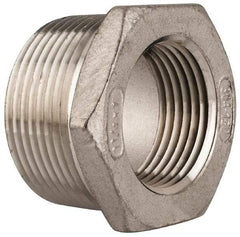 Merit Brass - 1-1/4 x 1" Grade 304 Stainless Steel Pipe Hex Bushing - MNPT x FNPT End Connections, 150 psi - Industrial Tool & Supply