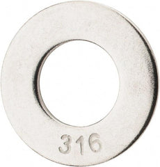 Value Collection - 5/8" Screw, Grade 316 Stainless Steel Standard Flat Washer - 11/16" ID x 1-3/4" OD, 0.134" Thick - Industrial Tool & Supply