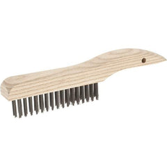 Weiler - 4 Rows x 16 Columns Steel Scratch Brush - 10" Brush Length, 10" OAL, 1-3/16 Trim Length - Industrial Tool & Supply