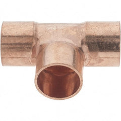 Value Collection - 3/8 x 3/8 x 3/8" Wrot Copper Pipe Tee - C x C x C - Industrial Tool & Supply