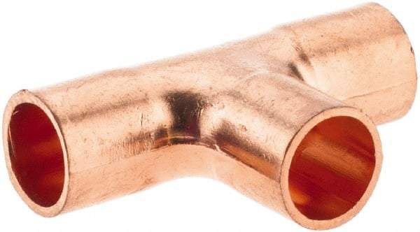 Value Collection - 1/8 x 1/8 x 1/8" Wrot Copper Pipe Tee - C x C x C - Industrial Tool & Supply