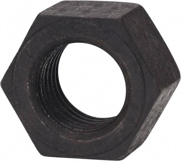 Made in USA - 1-1/8 - 7 UNC Steel Right Hand Hex Nut - 1-11/16" Across Flats, 31/32" High, Uncoated - Industrial Tool & Supply