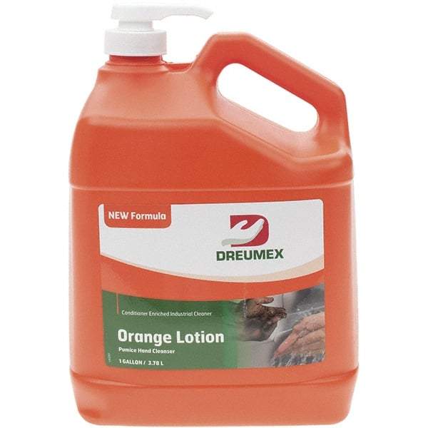 Made in USA - 1 Gal Bottle Lotion Hand Cleaner with Grit - Orange Scent - Industrial Tool & Supply