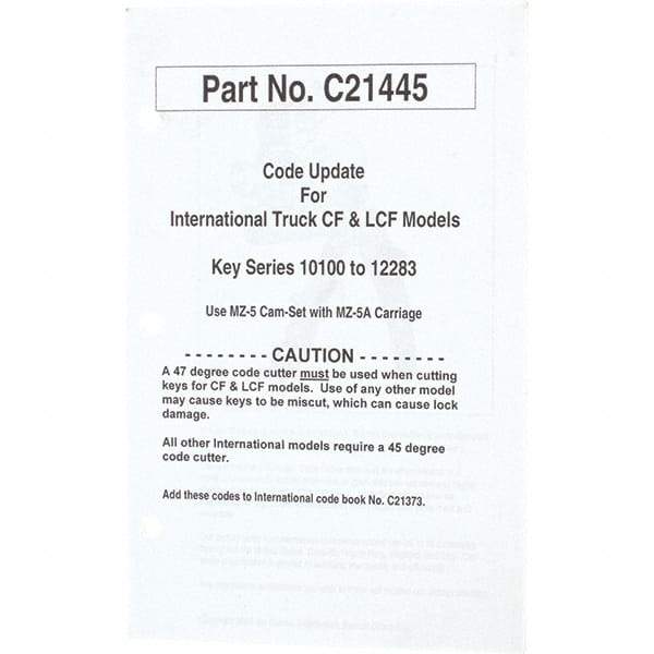 Value Collection - Code Book Key Machine - Industrial Tool & Supply