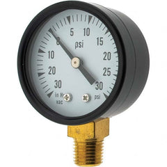 Value Collection - Vacuum Gauges Type: Analog Vacuum Gauge Thread Size: 1/4 - Industrial Tool & Supply