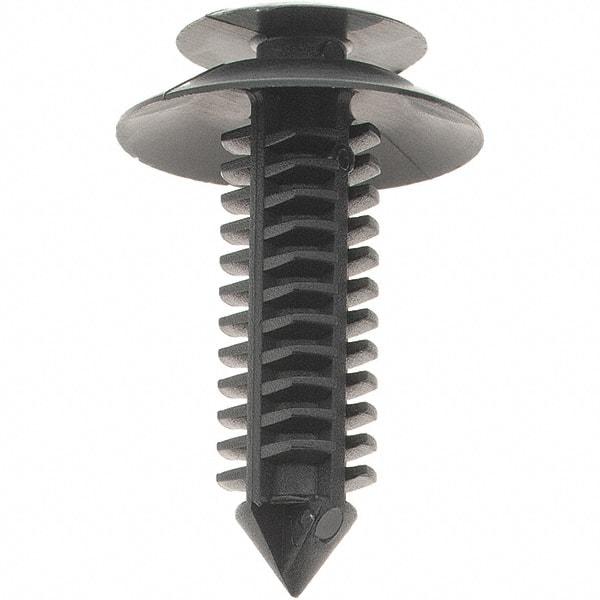 Value Collection - 8mm Hole Diam, 14mm OAL, Ratchet Shank, Nylon Panel Rivet - 8mm Material Thickness - Industrial Tool & Supply