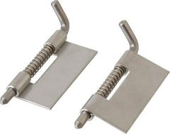 Value Collection - 7/8" Wide x 0.05" Thick, Spring Loaded Latch Hinge - Stainless Steel, Zinc Plated Finish - Industrial Tool & Supply