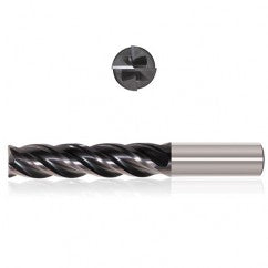 ‎3/4″ Dia. × 3/4″ Shank × 1-5/8″ DOC × 4″ OAL, Varianta Supral, 4 Flute, Variable Helix, Straight, External, Square, Solid End Mill - Industrial Tool & Supply