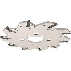Iscar - Arbor Hole Connection, 0.132" Cutting Width, 1.14" Depth of Cut, 3.94" Cutter Diam, 1" Hole Diam, 6 Tooth Indexable Slotting Cutter - GM Toolholder, GIM, GIMY, GIP Insert, Right Hand Cutting Direction - Industrial Tool & Supply