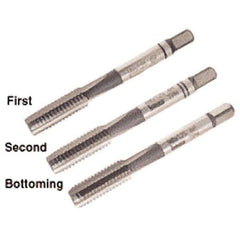 Iscar - M2.5x0.45 Metric Coarse, 3 Flute, Bottoming, Plug & Taper, Uncoated, Uncoated Finish, High Speed Steel Tap Set - Right Hand Cut, 40mm OAL, 0.354" Thread Length, 6H Class of Fit, Series TPH - Industrial Tool & Supply