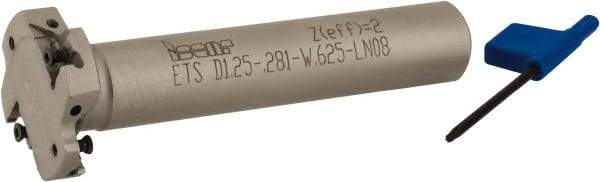 Iscar - Shank Connection, 9/32" Cutting Width, 5/16" Depth of Cut, 1-1/4" Cutter Diam, 2 Tooth Indexable Slotting Cutter - 5/8" Shank Diam, ETS-LN08 Toolholder, LNET Insert, Right Hand Cutting Direction - Industrial Tool & Supply