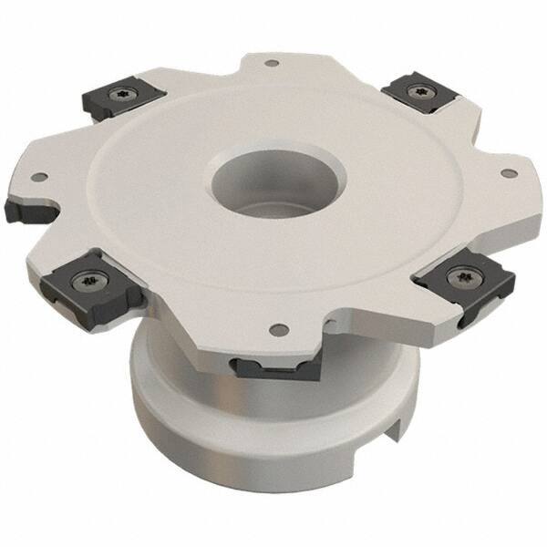 Iscar - Shell Mount B Connection, 0.118" Cutting Width, 26mm Depth of Cut, 100mm Cutter Diam, 27mm Hole Diam, 12 Tooth Indexable Slotting Cutter - FDN-LN08 Toolholder, LNET Insert, Right Hand Cutting Direction - Industrial Tool & Supply