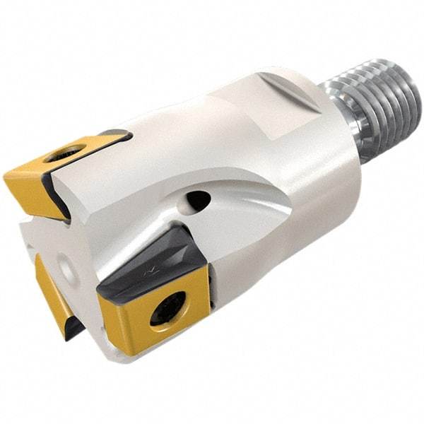 Iscar - 25mm Cut Diam, 8mm Max Depth of Cut, 28mm OAL, Indexable Square Shoulder End Mill - T490 LN.T 0804 Inserts, M12 Modular Connection, 90° Lead Angle, Through Coolant, Series FlexFit, Helitang - Industrial Tool & Supply