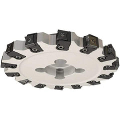 Iscar - Shell Mount B Connection, 0.744" Cutting Width, 30mm Depth of Cut, 125mm Cutter Diam, 32mm Hole Diam, 8 Tooth Indexable Slotting Cutter - FDN-CALN15 Toolholder, LNHT, LNKX, LNMT, LNMW Insert, Right Hand Cutting Direction - Industrial Tool & Supply