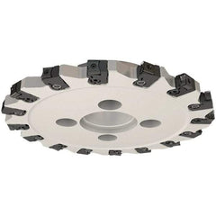 Iscar - Shell Mount C Connection, 0.551" Cutting Width, 58mm Depth of Cut, 250mm Cutter Diam, 60mm Hole Diam, 16 Tooth Indexable Slotting Cutter - FDN-CALN11 Toolholder, LNHT Insert, Right Hand Cutting Direction - Industrial Tool & Supply