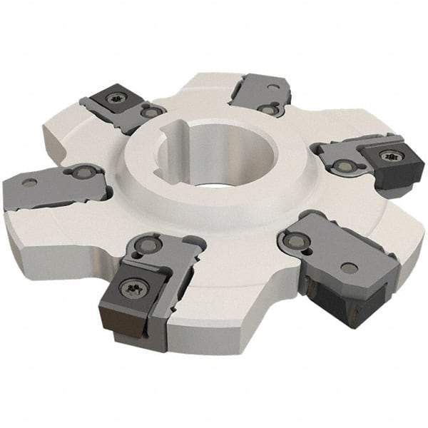 Iscar - Arbor Hole Connection, 0.236" Cutting Width, 50mm Depth of Cut, 160mm Cutter Diam, 40mm Hole Diam, 12 Tooth Indexable Slotting Cutter - SDN Toolholder, LNET Insert, Right Hand Cutting Direction - Industrial Tool & Supply