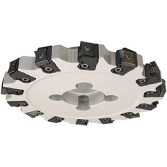 Iscar - Shell Mount Connection, 0.744" Cutting Width, 40mm Depth of Cut, 160mm Cutter Diam, 40mm Hole Diam, 10 Tooth Indexable Slotting Cutter - FDN-CALN15 Toolholder, LNHT, LNKX, LNMT, LNMW Insert, Right Hand Cutting Direction - Industrial Tool & Supply