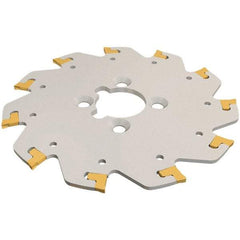 Iscar - Arbor Hole Connection, 0.157" Cutting Width, 1.36" Depth of Cut, 4.921" Cutter Diam, 1-1/4" Hole Diam, 10 Tooth Indexable Slotting Cutter - TGSF Toolholder, TAG Insert, Right Hand Cutting Direction - Industrial Tool & Supply