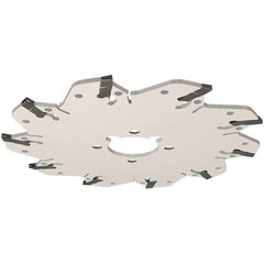 Iscar - Arbor Hole Connection, 0.106" Cutting Width, 34mm Depth of Cut, 125mm Cutter Diam, 32mm Hole Diam, 8 Tooth Indexable Slotting Cutter - GM-DG Toolholder, GIM, GIMY, GIP, GIPA Insert, Right Hand Cutting Direction - Industrial Tool & Supply
