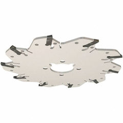 Iscar - Arbor Hole Connection, 0.132" Cutting Width, 34mm Depth of Cut, 125mm Cutter Diam, 32mm Hole Diam, 8 Tooth Indexable Slotting Cutter - GM-DG Toolholder, GIM, GIMY, GIP, GIPA Insert, Right Hand Cutting Direction - Industrial Tool & Supply