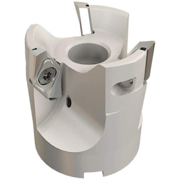 Iscar - 2 Inserts, 2" Cut Diam, 3/4" Arbor Diam, 0.4" Max Depth of Cut, Indexable Square-Shoulder Face Mill - 0/90° Lead Angle, 2.24" High, HSM90S APCR 1405 Insert Compatibility, Through Coolant, Series Helialu - Industrial Tool & Supply