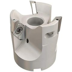 Iscar - 2 Inserts, 2" Cut Diam, 3/4" Arbor Diam, 0.4" Max Depth of Cut, Indexable Square-Shoulder Face Mill - 0/90° Lead Angle, 2.24" High, HSM90S APCR 1405 Insert Compatibility, Through Coolant, Series Helialu - Industrial Tool & Supply