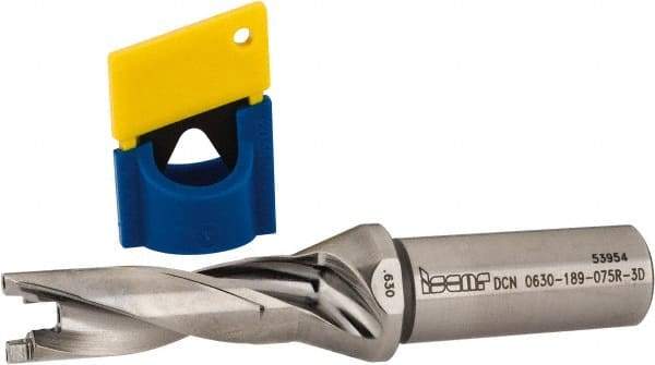 Iscar - 0.63" to 0.665" Diam, 3xD, 1.89" Max Depth, 3/4" Shank Diam, 4.86" OAL, Replaceable-Tip Drill - FCP, ICK, ICK-2M, ICM, ICN, ICP, iCP-2M Insert, 16 Seat Size, 45390879 Toolholder, Series SumoCham - Industrial Tool & Supply