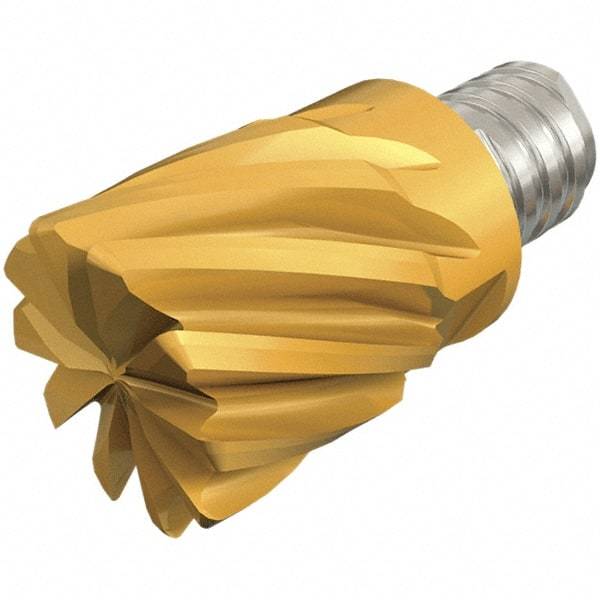 Iscar - MM EC Grade IC908 Carbide End Milling Tip Insert - TiAlN Finish, 10 Flutes, 3/4" Cutting Diam, 0.62" Depth of Cut, 1" Extension, 0.031" Cnr Rad, 45° Helix - Industrial Tool & Supply