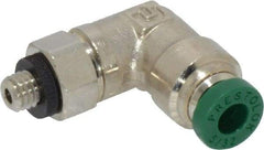 Parker - 5/32" Outside Diam, 10-32 UNF, Nickel Plated Brass Push-to-Connect Tube Male Swivel Elbow - 300 Max psi, Tube to Male UNF Connection, Buna-N O-Ring - Industrial Tool & Supply