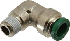 Parker - 5/16" Outside Diam, 1/8 NPTF, Nickel Plated Brass Push-to-Connect Tube Male Elbow - 300 Max psi, Tube to Male NPT Connection, Buna-N O-Ring - Industrial Tool & Supply