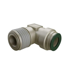 Parker - 1/2" Outside Diam, 3/8 NPTF, Nickel Plated Brass Push-to-Connect Tube Male Elbow - 300 Max psi, Tube to Male NPT Connection, Buna-N O-Ring - Industrial Tool & Supply