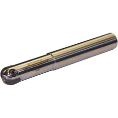 Tool-Flo - 1-5/8" Cut Diam, 1-5/8" Shank Diam, 12" OAL, Indexable Ball Nose End Mill - 4" Head Length, Straight Shank, TBN Toolholder, TBNR 1625, TBRR 1625 Insert - Industrial Tool & Supply