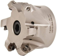Walter - 3" Cut Diam, 1" Arbor Hole, 3mm Max Depth of Cut, 43° Indexable Chamfer & Angle Face Mill - 6 Inserts, ODM. 0504.., ODH. 0504.. Insert, Series F4080 - Industrial Tool & Supply