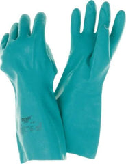 Ansell - 15" Long, 22 mil Thick, Chemical Resistant Gloves - Green - Industrial Tool & Supply
