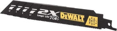 DeWALT - 6" Long x 1" Thick, Bi-Metal Reciprocating Saw Blade - Straight Profile, 14 to 18 TPI, Toothed Edge - Industrial Tool & Supply