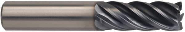 Kennametal - 1/2", 5 Flute, Solid Carbide, 1/8" Corner Radius End Mill - 3" OAL, 1-1/4" LOC - Industrial Tool & Supply