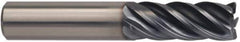 Kennametal - 1/2", 5 Flute, Solid Carbide, 1/8" Corner Radius End Mill - 3" OAL, 1-1/4" LOC - Industrial Tool & Supply