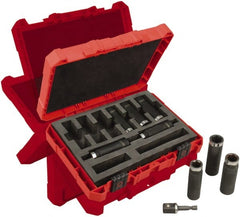 Milwaukee Tool - 9 Piece 1/2" Drive Deep Well Impact Socket Set - Industrial Tool & Supply