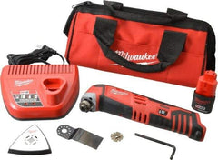 Milwaukee Tool - 12 Volt Cordless Multi Tool Kit - 5,000 to 20,000 RPM, Battery Included - Industrial Tool & Supply