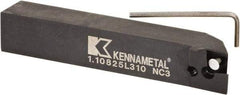 Kennametal - 1.108...93DEG, Left Hand Cut, -3° Lead Angle, 25mm Shank Height x 25mm Shank Width, Positive Rake Indexable Turning Toolholder - 150mm OAL, D2FIX15..LHP/FN/MS Insert Compatibility, Series Fix-Perfect - Industrial Tool & Supply
