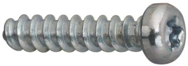 Made in USA - M2.5 Pan Head Torx Sheet Metal Screw - Case Hardened Steel, 6" Length Under Head, Grade 1022, T8 Drive - Industrial Tool & Supply
