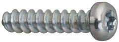 Made in USA - M2.5 Pan Head Torx Sheet Metal Screw - Case Hardened Steel, 3" Length Under Head, Grade 1022, T8 Drive - Industrial Tool & Supply
