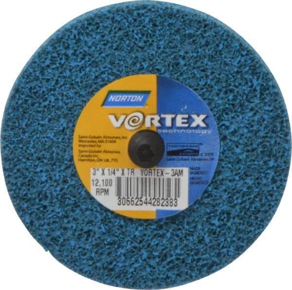 Norton - 3" Medium Grade Aluminum Oxide Deburring Disc - Quick Change Connection - Industrial Tool & Supply