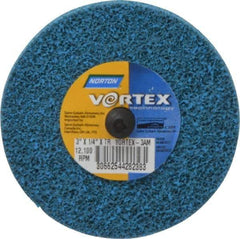 Norton - 3" Medium Grade Aluminum Oxide Deburring Disc - Quick Change Connection - Industrial Tool & Supply