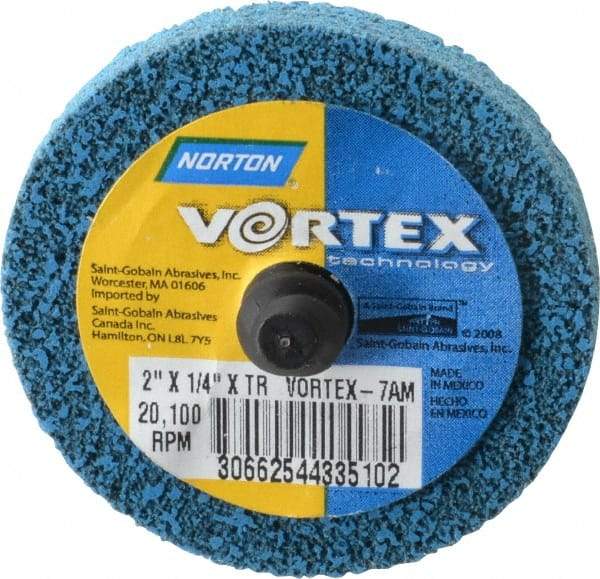 Norton - 2" Medium Grade Aluminum Oxide Deburring Disc - Quick Change Connection - Industrial Tool & Supply