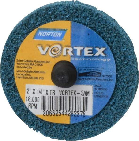 Norton - 2" Medium Grade Aluminum Oxide Deburring Disc - Quick Change Connection - Industrial Tool & Supply