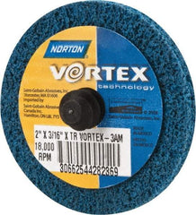 Norton - 2" Medium Grade Aluminum Oxide Deburring Disc - Quick Change Connection - Industrial Tool & Supply