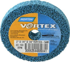 Norton - 2" Diam, 1/4" Face Width, 1/4" Center Hole, Medium Grade, Aluminum Oxide Deburring Wheel - Unitized, Medium Density 5 Grade - Industrial Tool & Supply