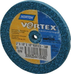 Norton - 2" Diam, 1/8" Face Width, 1/8" Center Hole, Medium Grade, Aluminum Oxide Deburring Wheel - Unitized, Medium Density 7 Grade - Industrial Tool & Supply