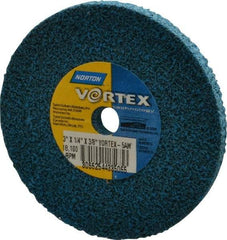 Norton - 3" Diam, 1/4" Face Width, 3/8" Center Hole, Medium Grade, Aluminum Oxide Deburring Wheel - Unitized, Medium Density 5 Grade - Industrial Tool & Supply
